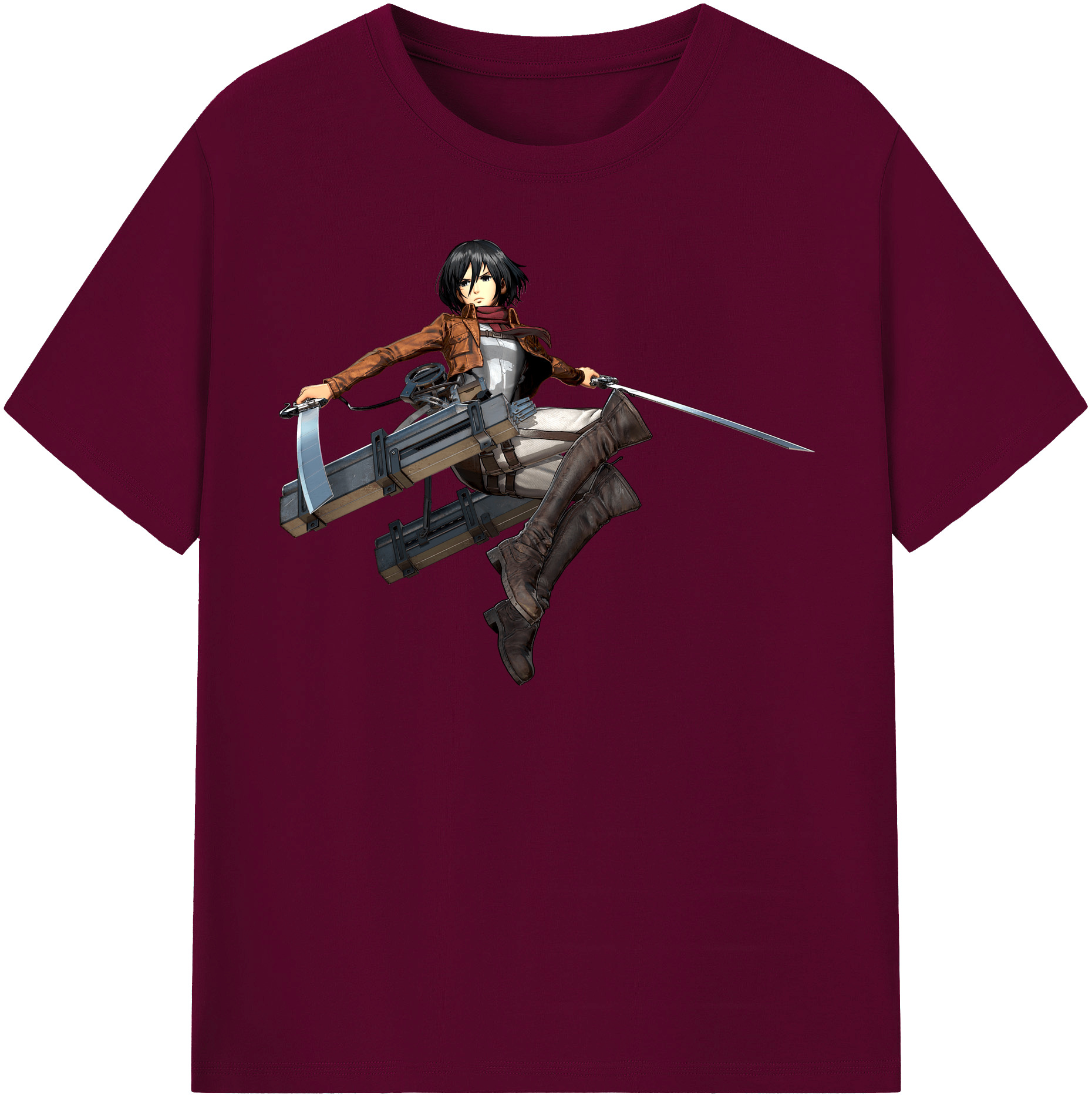（画像用） 進撃の巨人 ミカサ·アッカーマン Attack on Titan Mikasa Ackerman レディースカジュアルプリントTシャツ（綿100％）